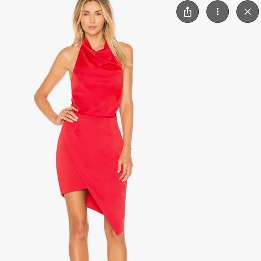 Elliatt Vibrant Red Asymmetrical Dress used once